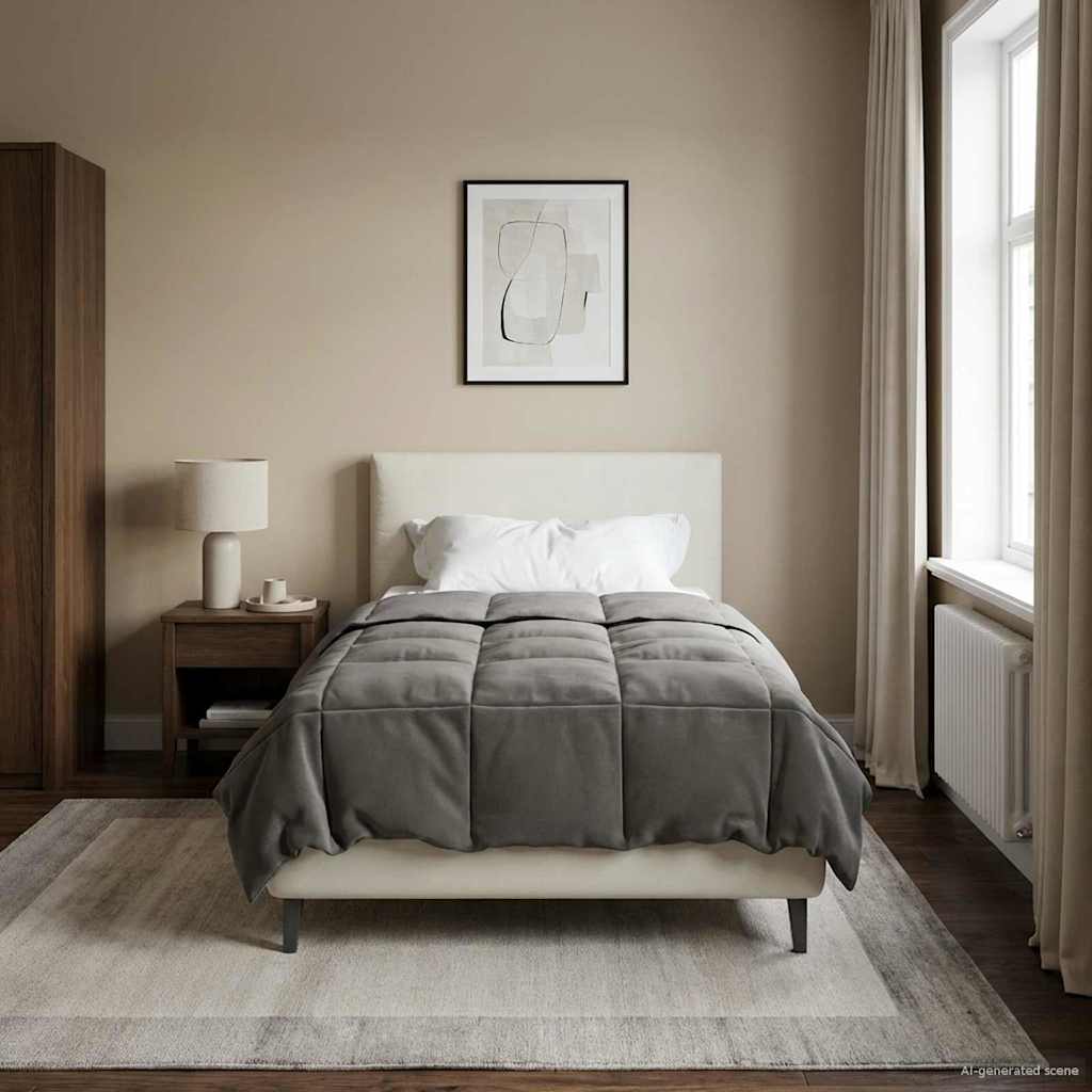 Zomer Dekbed Gekwilt Lichtgrijs 155 x 220 cm Microfiber image 1