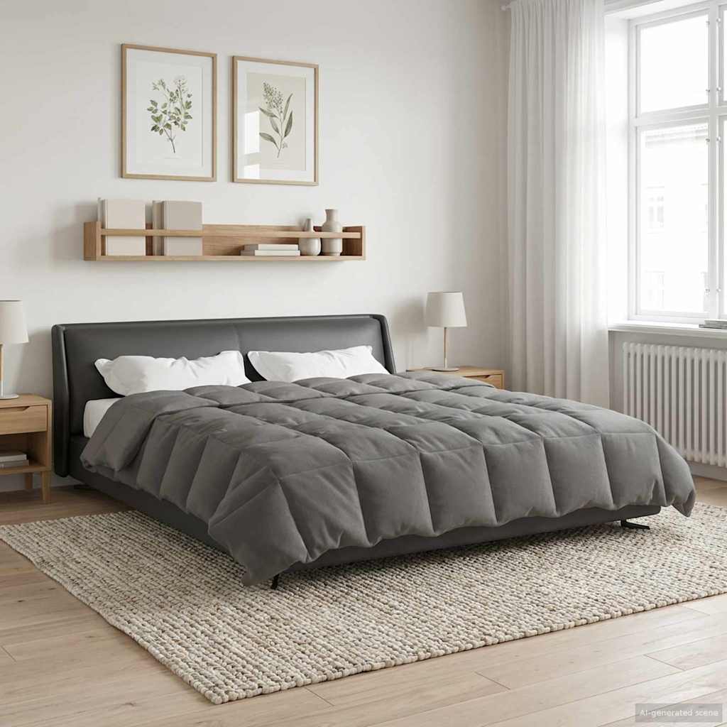 Καλοκαιρινό Παπλωματοθήκη Ανοιχτό γκρι 240 x 260 εκ. Μικροΐνες - Image 4