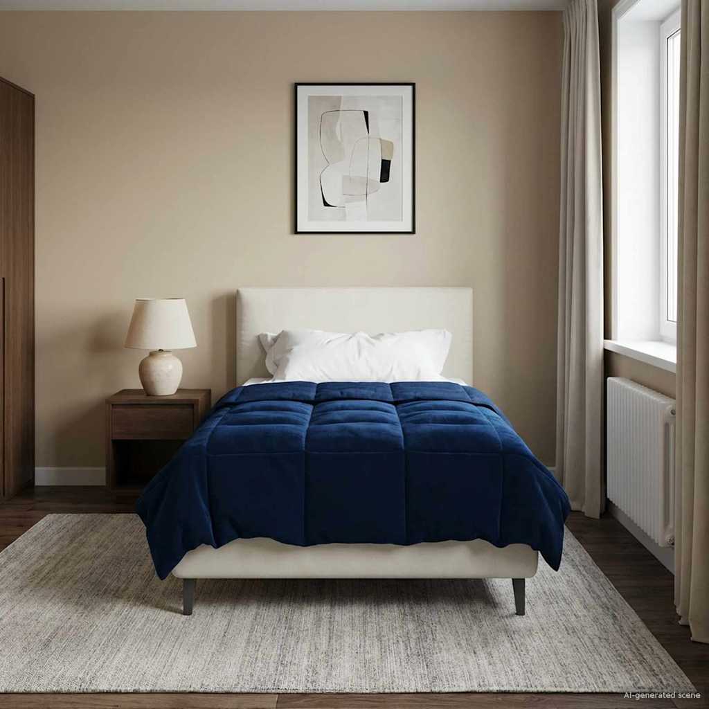 Zomerdekbed Gekwilt Donkerblauw 135 x 220 cm Microfiber image 4