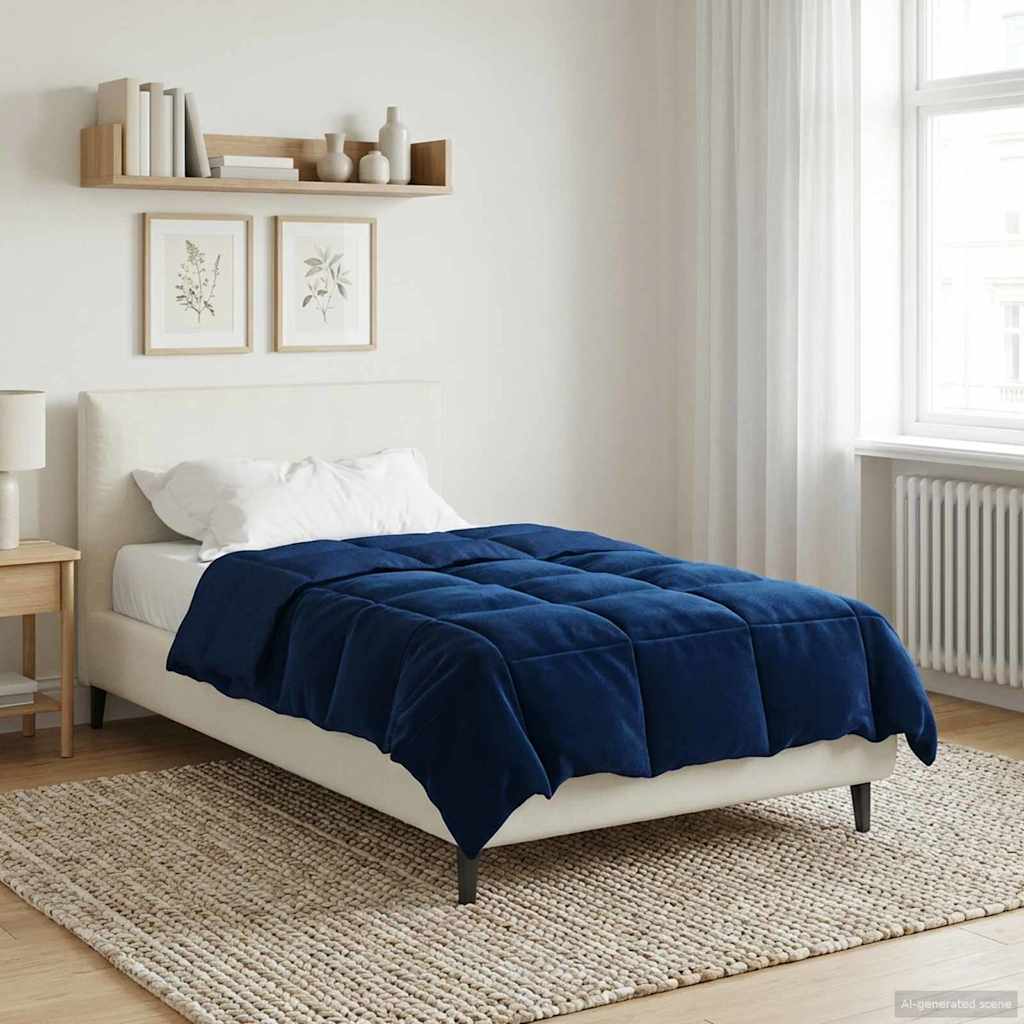 Zomer Dekbed Gekwilt Donkerblauw 155 x 220 cm Microfiber image 4