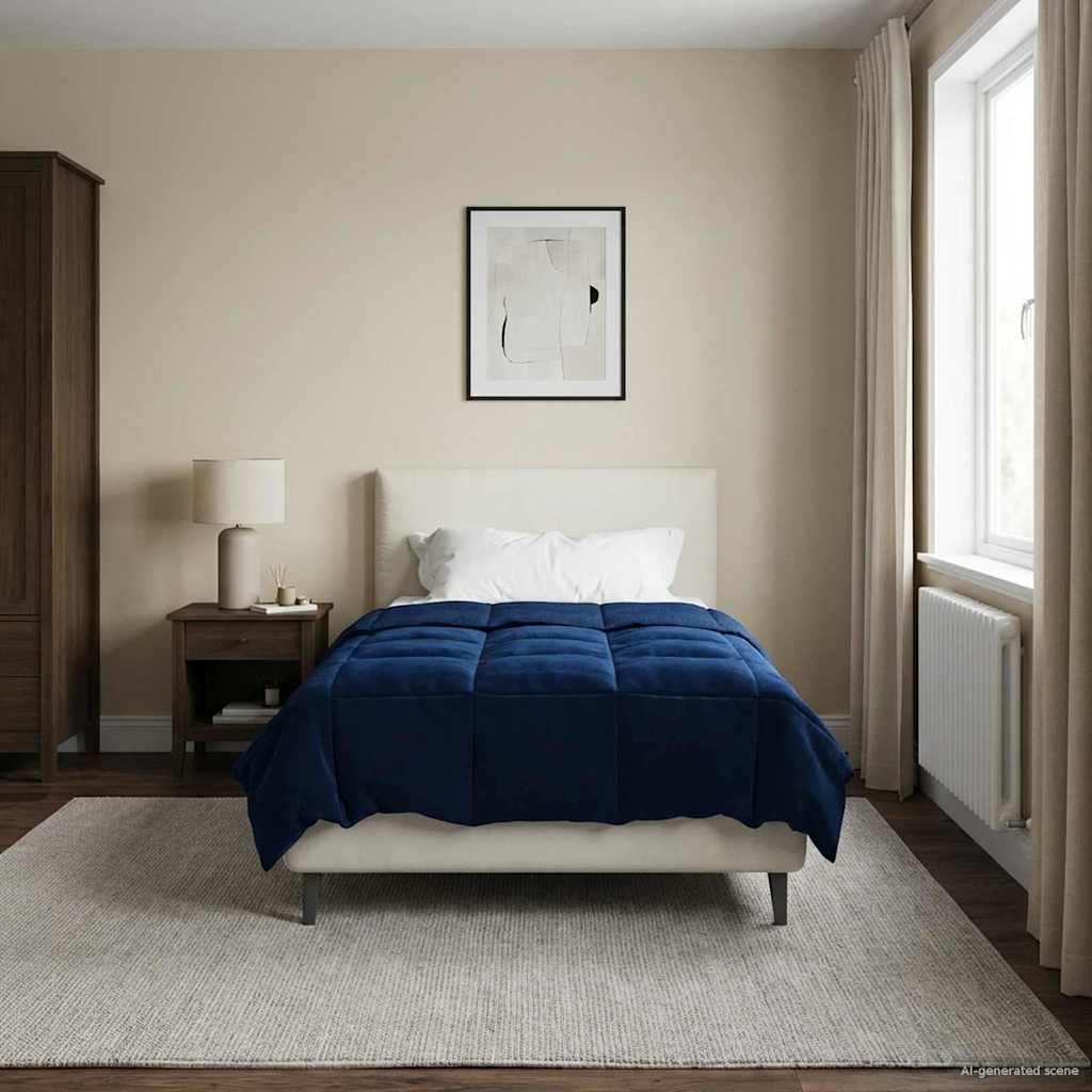 Zomer Dekbed Gekwilt Donkerblauw 155 x 220 cm Microfiber image 1