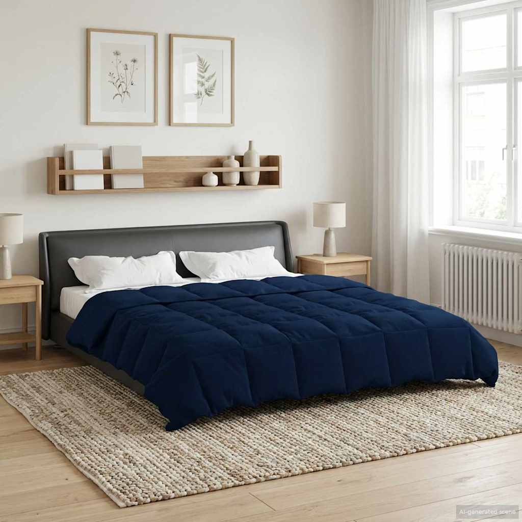 Zomer Dekbed Gekwilt Donkerblauw 200 x 220 cm Microfiber image 4