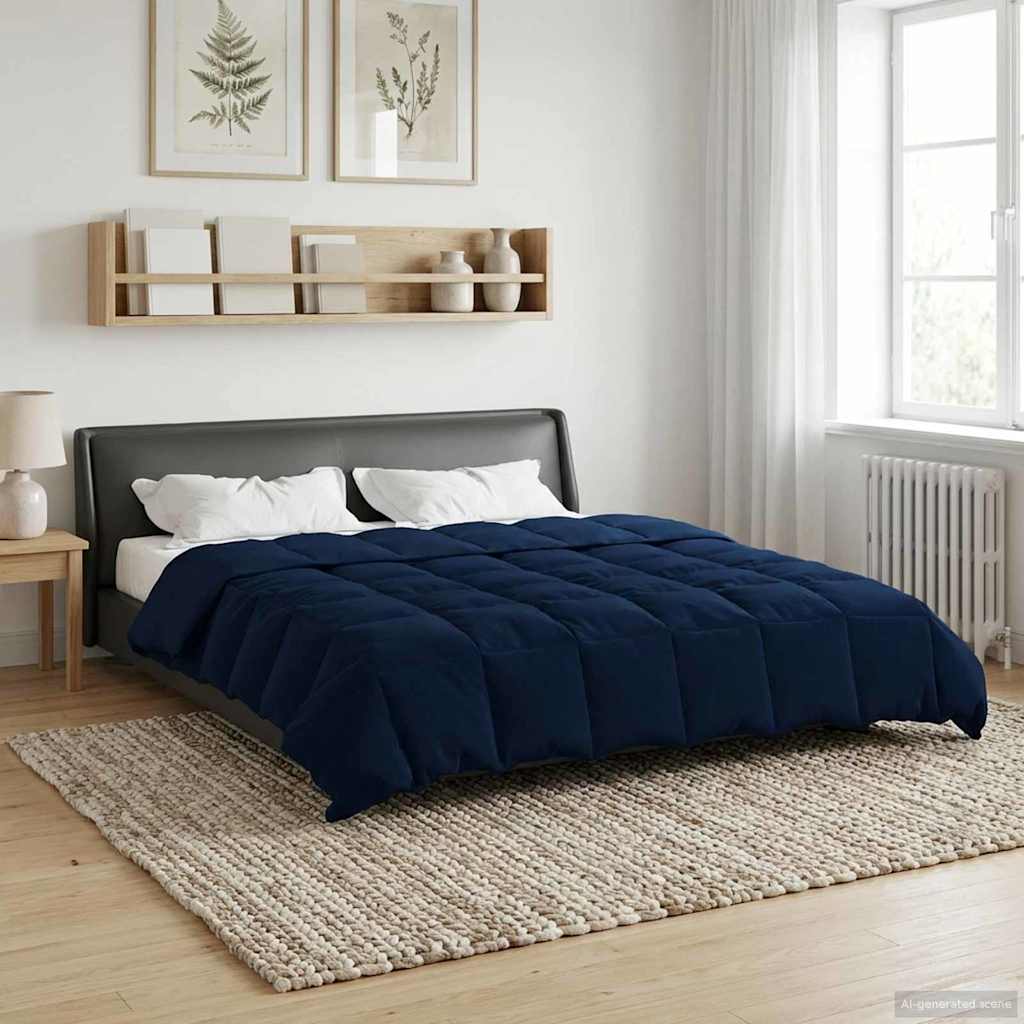 Zomer Dekbed Gekwilt Donkerblauw 220 x 260 cm Microfiber image 1