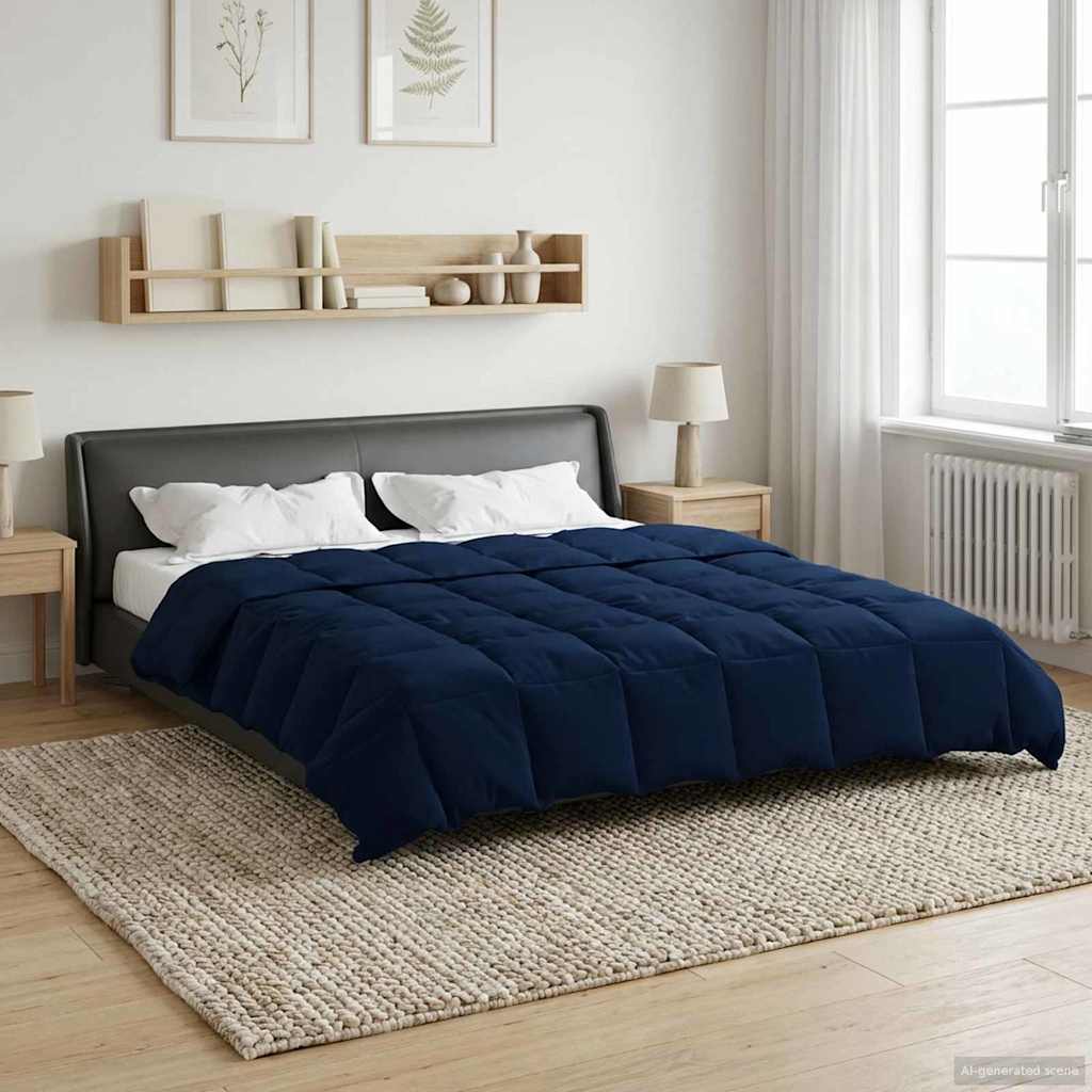 Zomer Dekbed Gekwilt Donkerblauw 240 x 260 cm Microfiber image 4