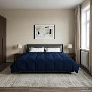 Poletna odeja Šonerisan Temno modra 240 x 260 cm Mikrovlakna