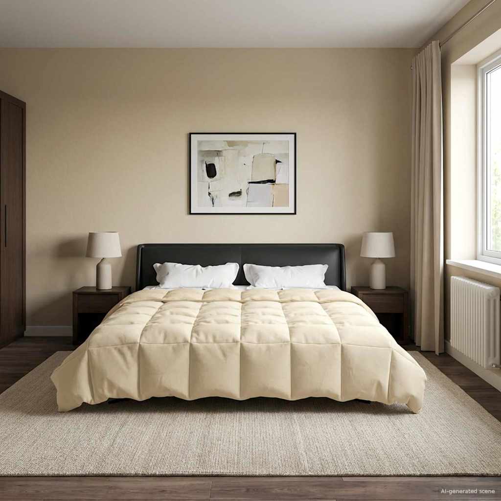 Zomer Dekbed Gekwilt Crème 200 x 200 cm Microfiber image 1