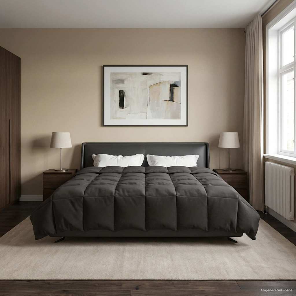 vidaXL Duvet complet pe tot parcursul anului Antracit 200 x 200 cm