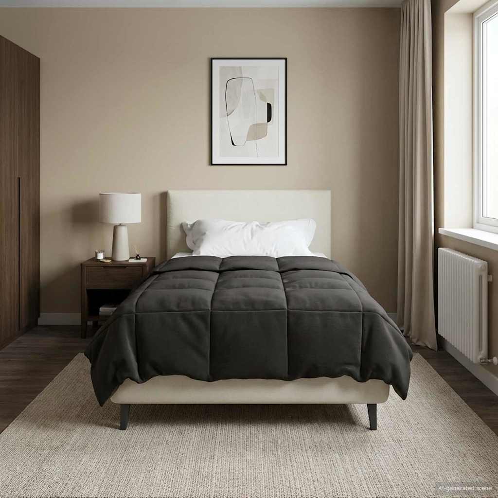 Vol jaar dekbed Gekwilt Antraciet 140 x 220 cm Microfiber image 4