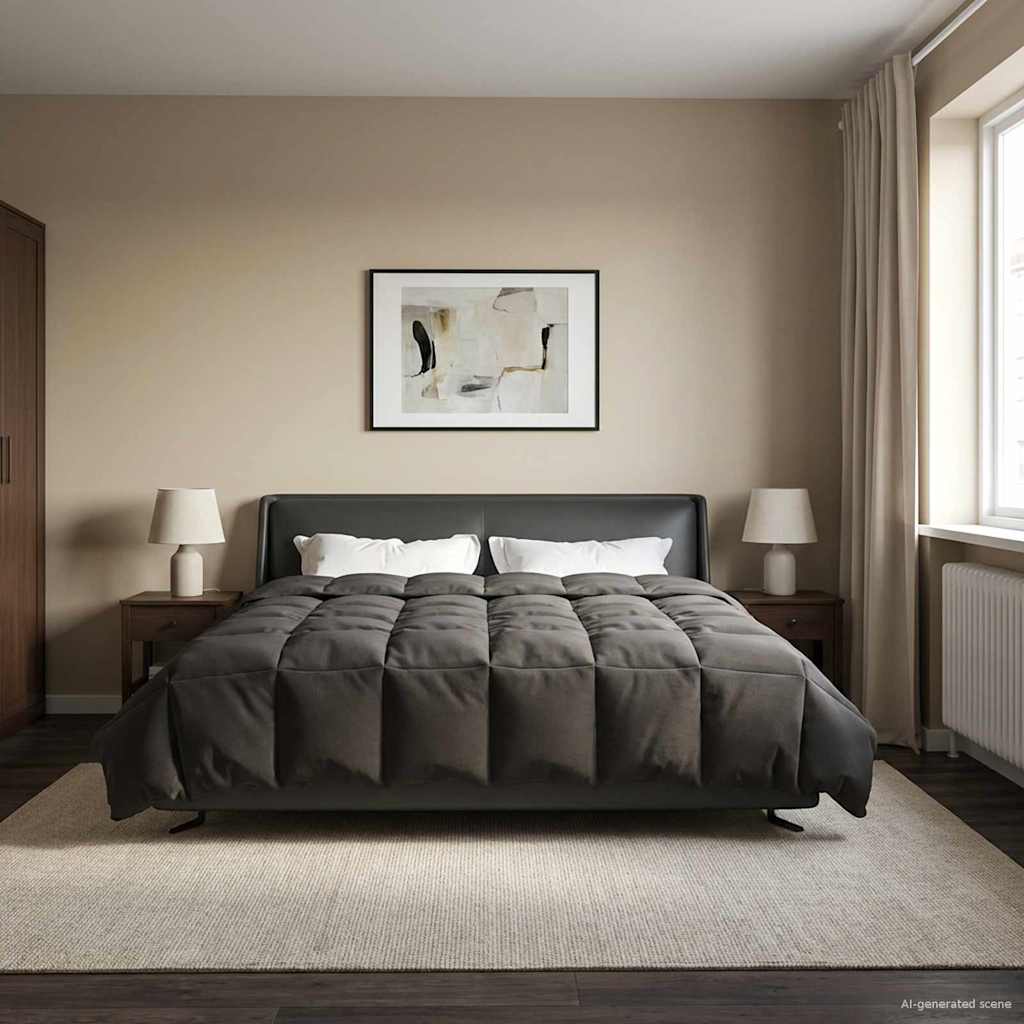 Vol jaar dekbed Gekwilt Antraciet 200 x 220 cm Microfiber image 4