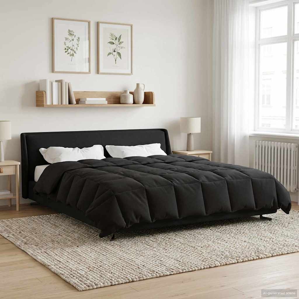 Vol jaar dekbed Gekwilt Antraciet 220 x 260 cm Microfiber image 4