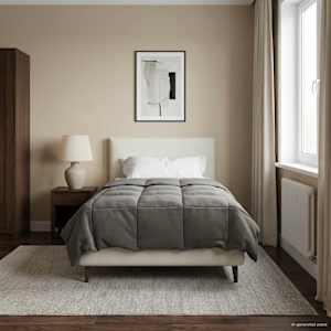 Polna celoletna prevleka Svetlo siva 135 x 200 cm Mikrovlakna