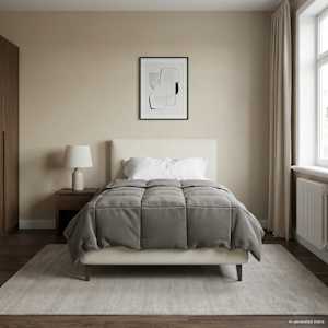 Polna celoletna prevleka Svetlo siva 140 x 200 cm Mikrovlakna