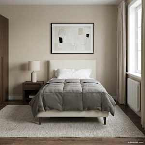 Polna celoletna prevleka Svetlo siva 155 x 200 cm Mikrovlakna