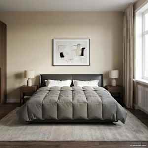 Polna celoletna prevleka Svetlo siva 200 x 200 cm Mikrovlakna