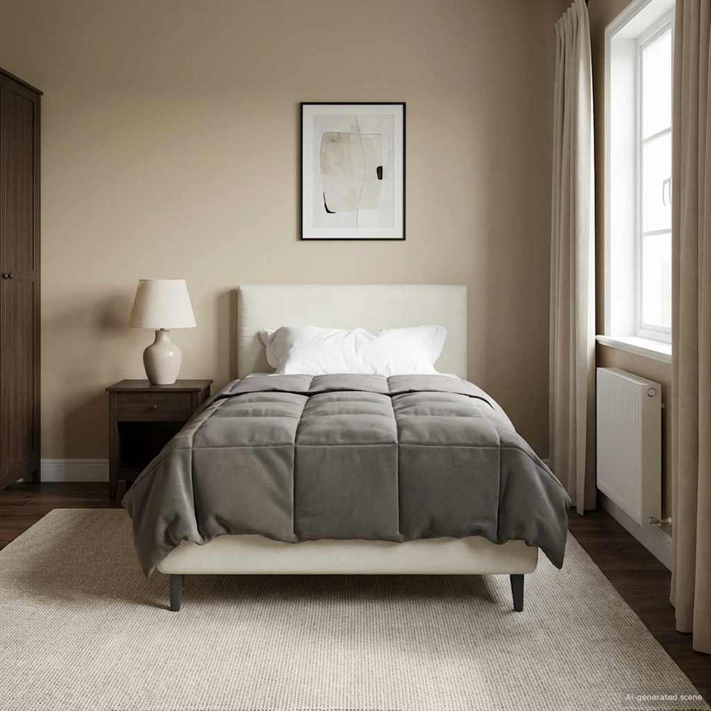 vidaXL Duvet complet pe tot parcursul anului Gri deschis 140 x 220 cm