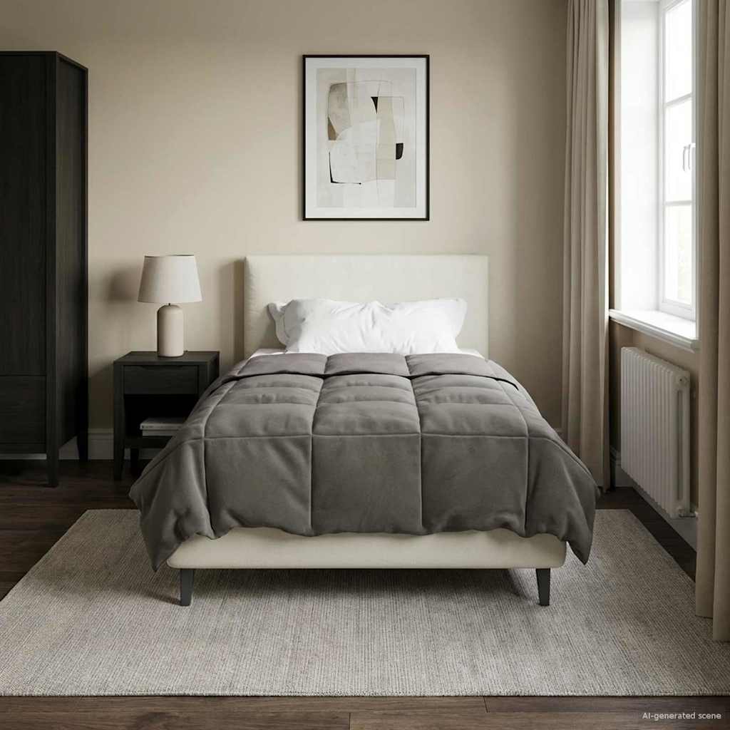 Vol jaar dekbed Gekwilt Lichtgrijs 155 x 220 cm Microfiber image 1