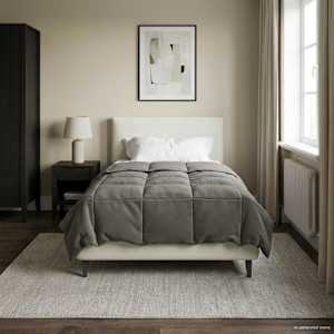 Polna celoletna prevleka Svetlo siva 155 x 220 cm Mikrovlakna