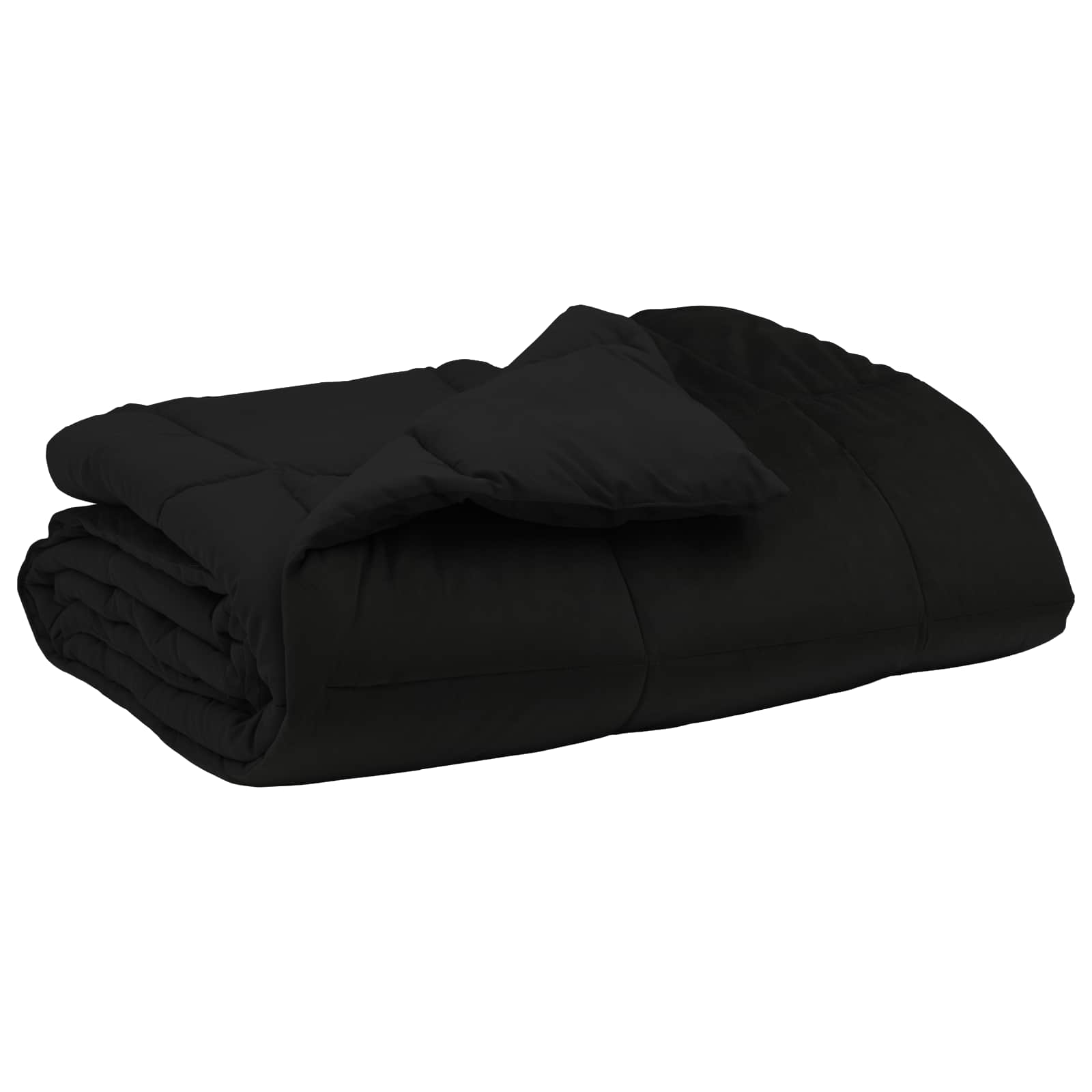vidaXL Duvet complet pe tot parcursul anului Patos Negru 140 x 200 cm-image-42026014