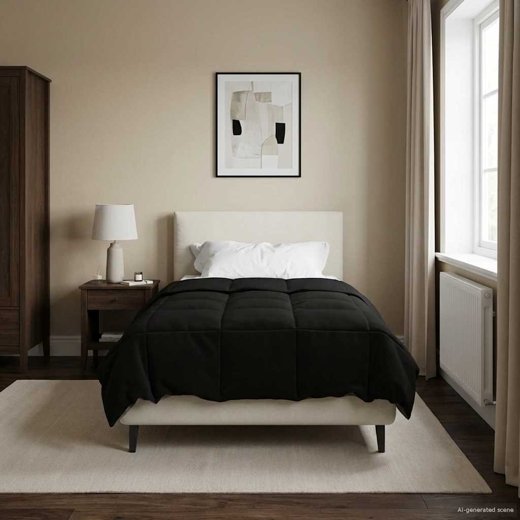 Vol jaar dekbed Gekwilt Zwart 155 x 200 cm Microfiber image 4