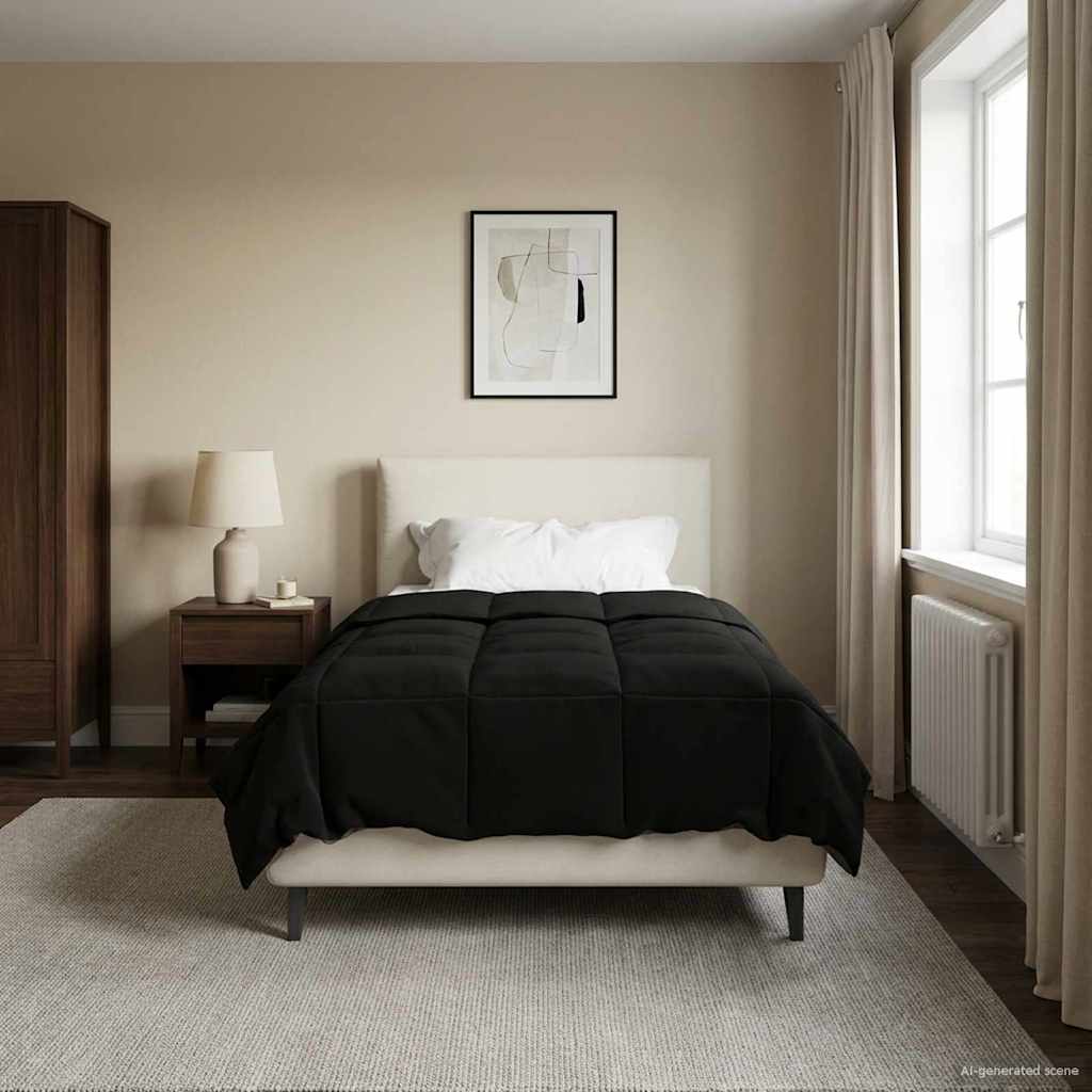 Vol jaar dekbed Gekwilt Zwart 135 x 220 cm Microfiber image 4