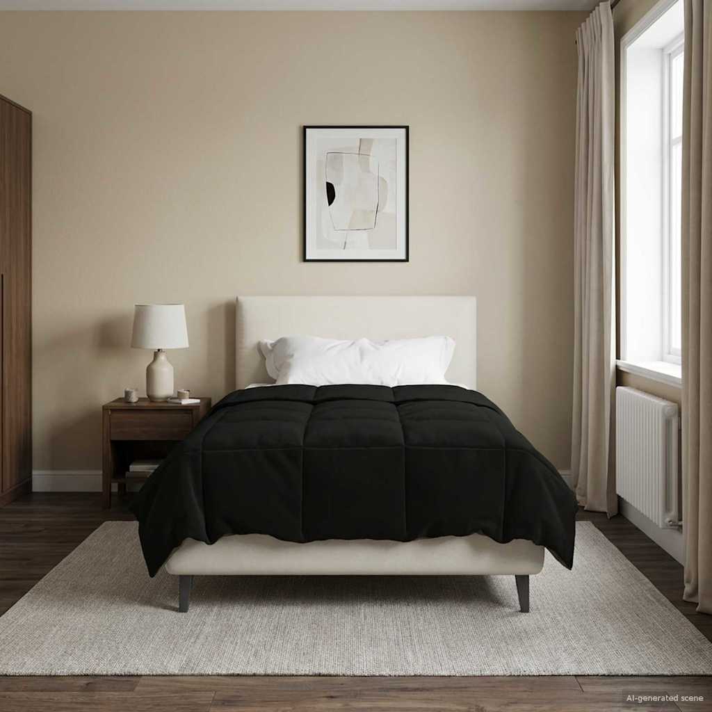 Vol jaar dekbed Gekwilt Zwart 140 x 220 cm Microfiber image 4