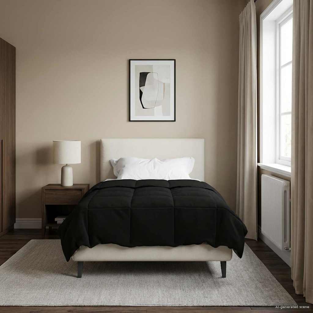 Vol jaar dekbed Gekwilt Zwart 155 x 220 cm Microfiber image 1