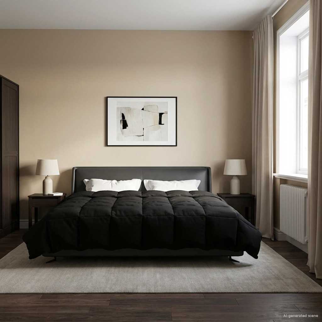 Vol jaar dekbed Gekwilt Zwart 200 x 220 cm Microfiber image 4