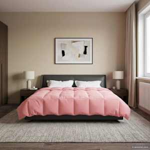 Polna celoletna prevleka Roza 200 x 200 cm Mikrovlakna