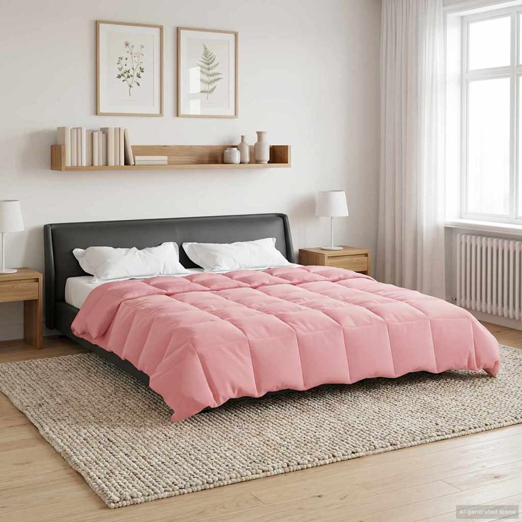 Vol jaar dekbed Gekwilt Roze 200 x 240 cm Microfiber image 1