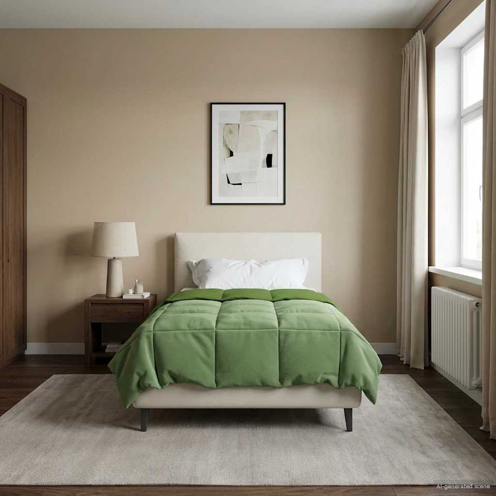 Vol jaar dekbed Gekwilt Groen 135 x 200 cm Microfiber image 4