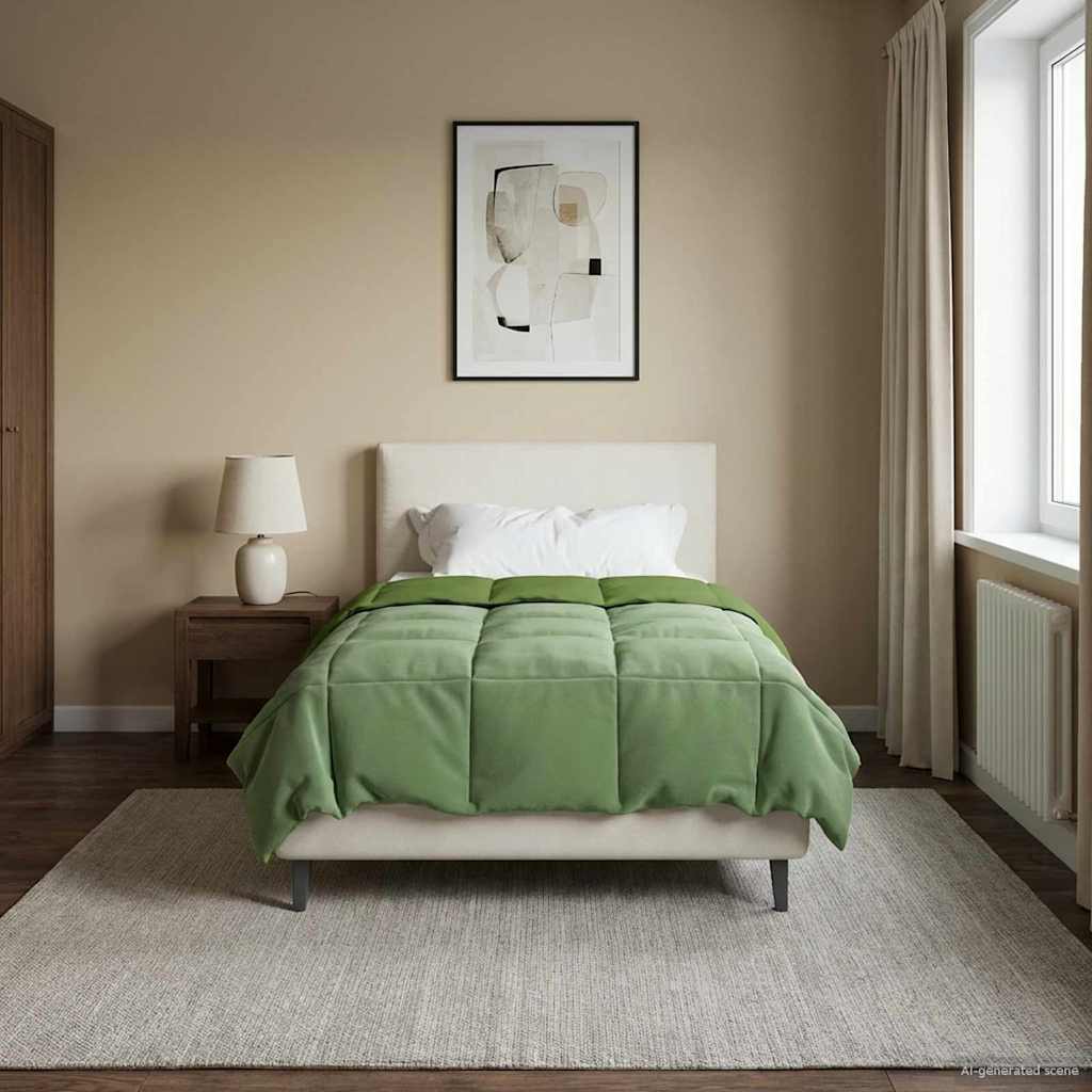 Vol jaar dekbed Gekwilt Groen 155 x 200 cm Microfiber image 4