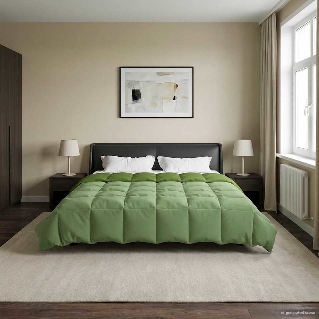 Vol jaar dekbed Gekwilt Groen 200 x 200 cm Microfiber image 4