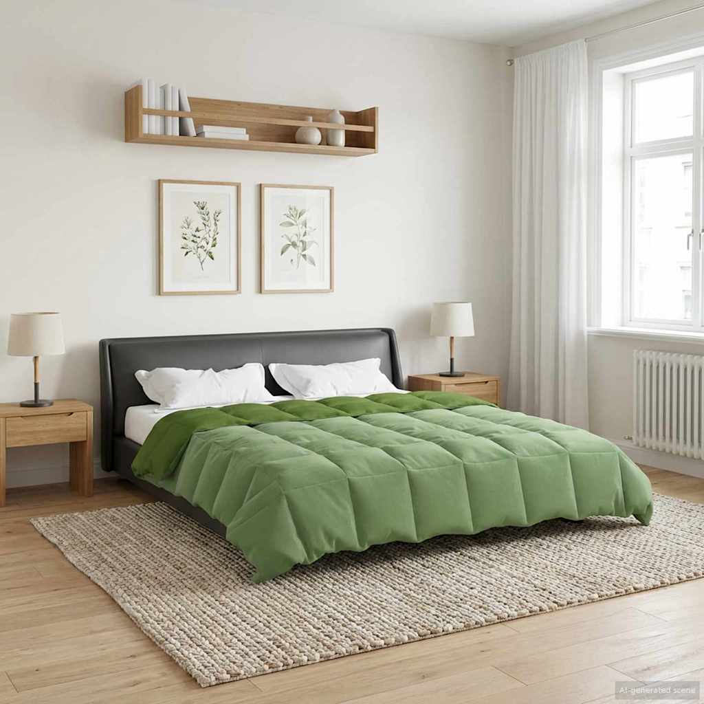 Vol jaar dekbed Gekwilt Groen 200 x 240 cm Microfiber image 4