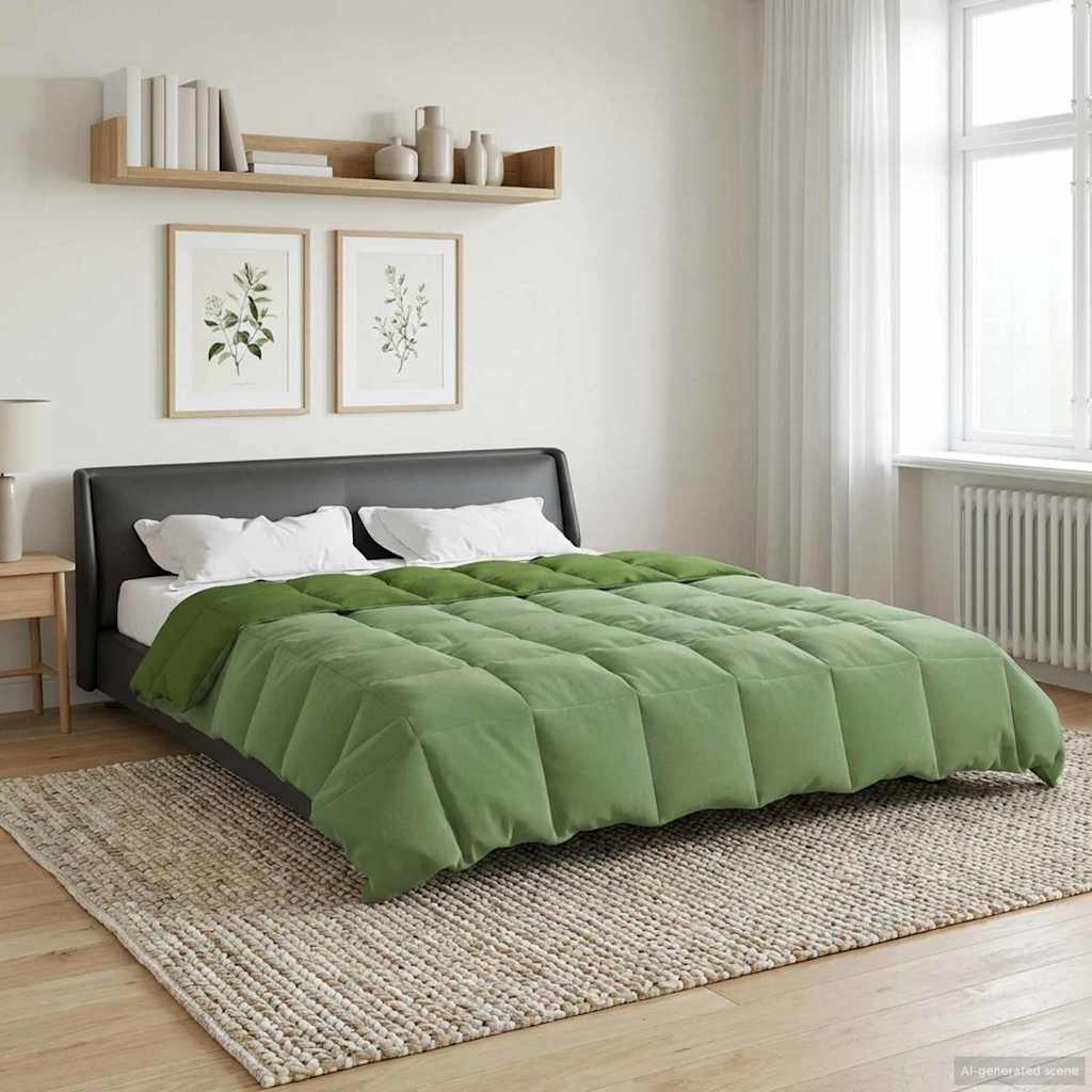Vol jaar dekbed Gekwilt Groen 220 x 240 cm Microfiber image 1