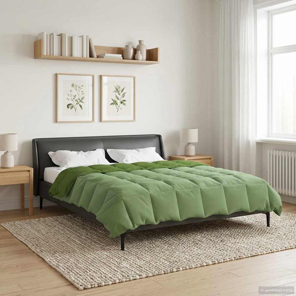 Vol jaar dekbed Gekwilt Groen 220 x 260 cm Microfiber image 4