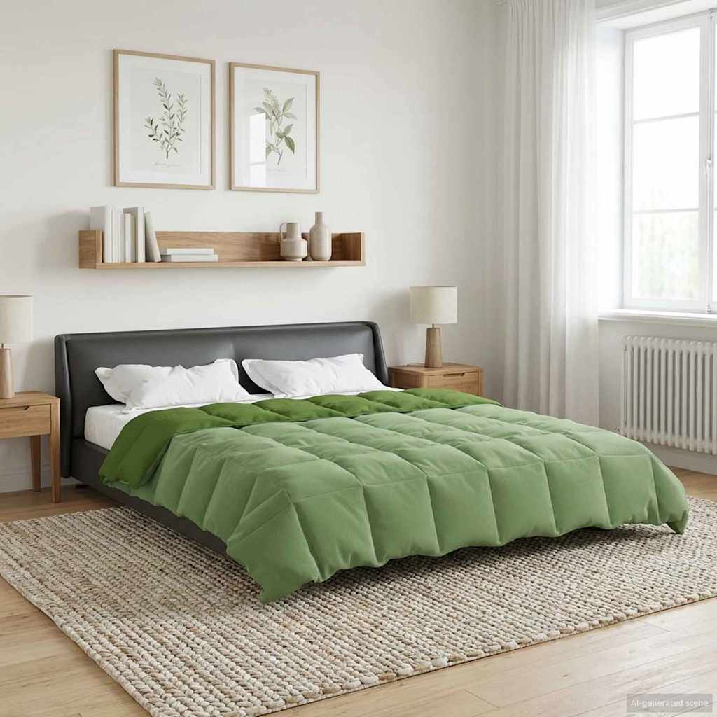 Vol jaar dekbed Gekwilt Groen 240 x 260 cm Microfiber image 1