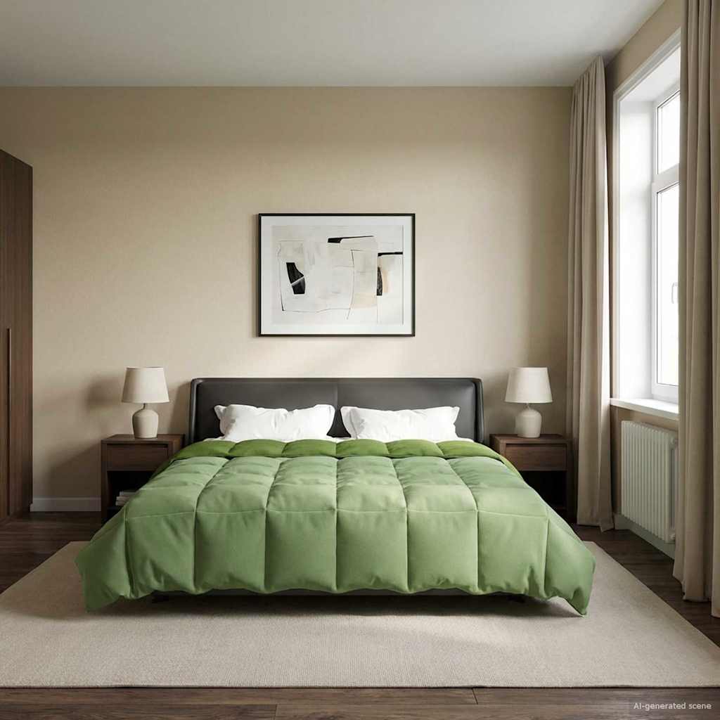 Vol jaar dekbed Gekwilt Groen 240 x 260 cm Microfiber image 4