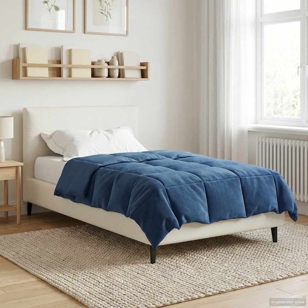 Vol jaar dekbed Gekwilt Donkerblauw 135 x 200 cm Microfiber image 4