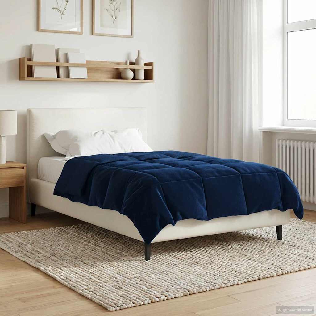 vidaXL Ganzjahresbettdecke Dunkelblau 140 x 200 cm Mikrofaser