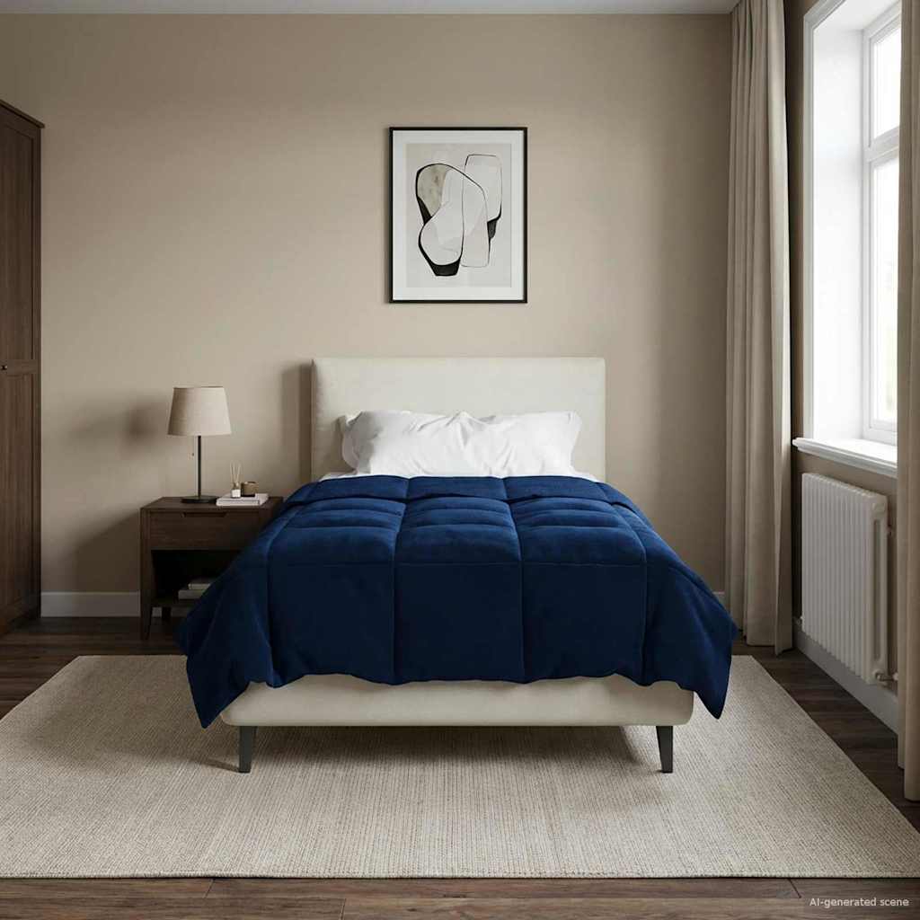 Vol jaar dekbed Gekwilt Donkerblauw 140 x 200 cm Microfiber image 4