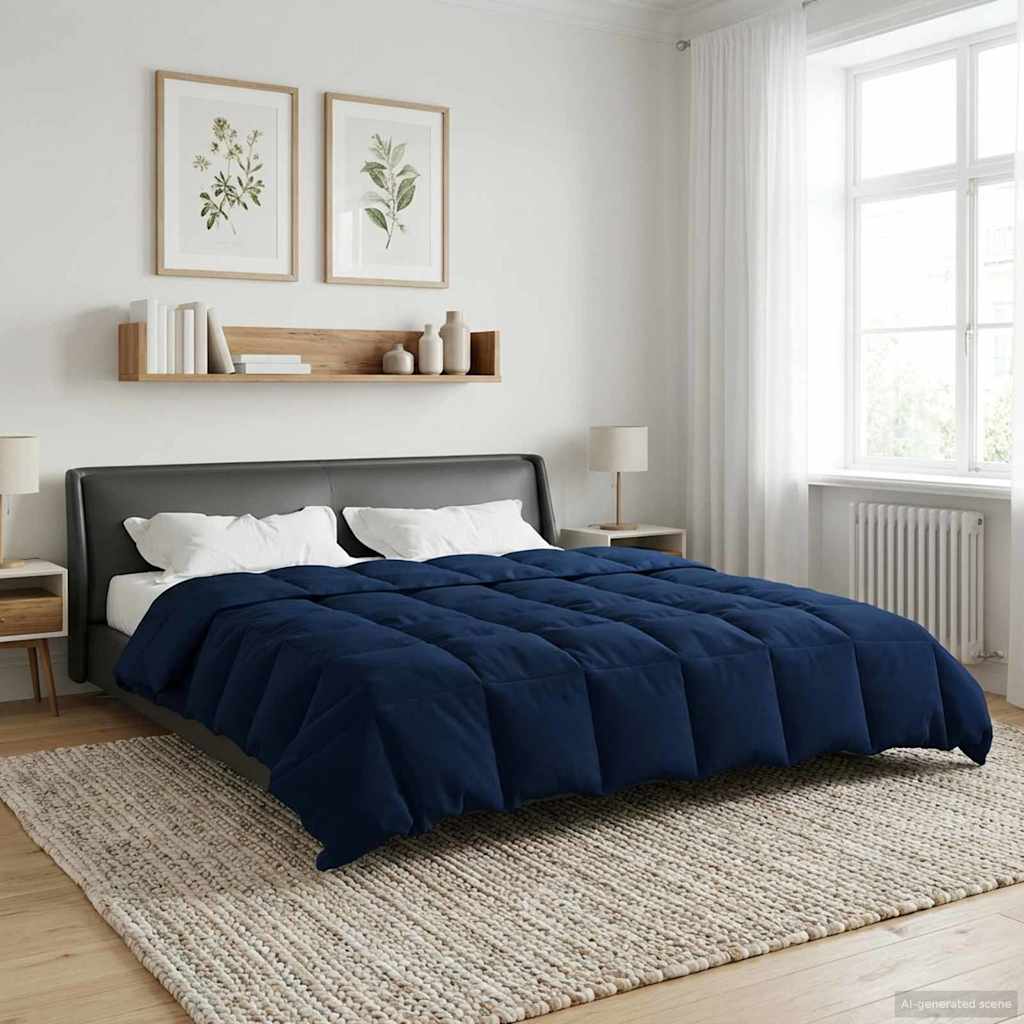 Vol jaar dekbed Gekwilt Donkerblauw 200 x 200 cm Microfiber image 4