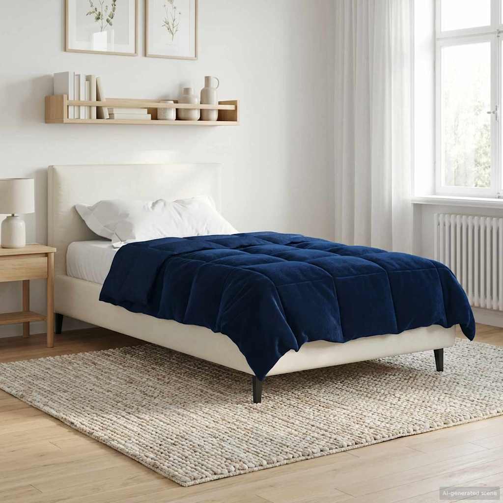 Vol jaar dekbed Gekwilt Donkerblauw 155 x 220 cm Microfiber image 4