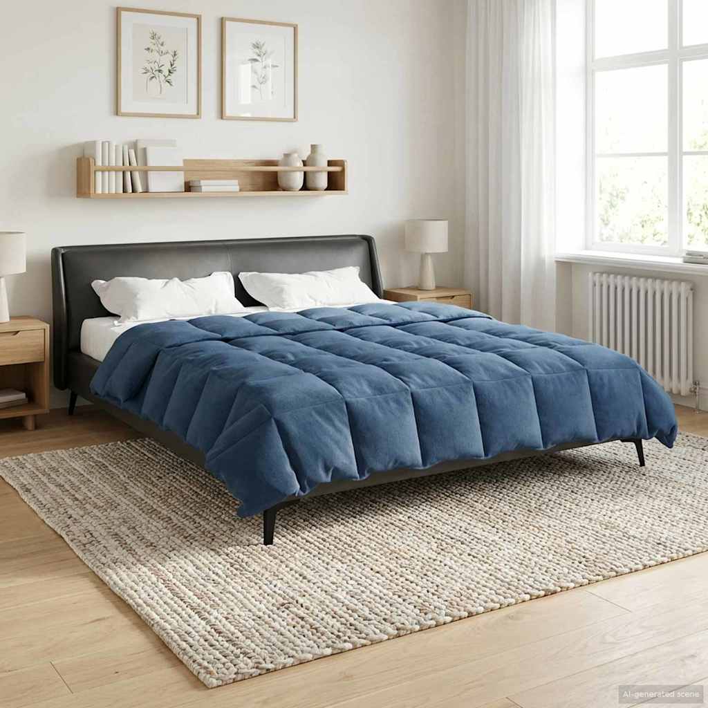 Vol jaar dekbed Gekwilt Donkerblauw 200 x 220 cm Microfiber image 4