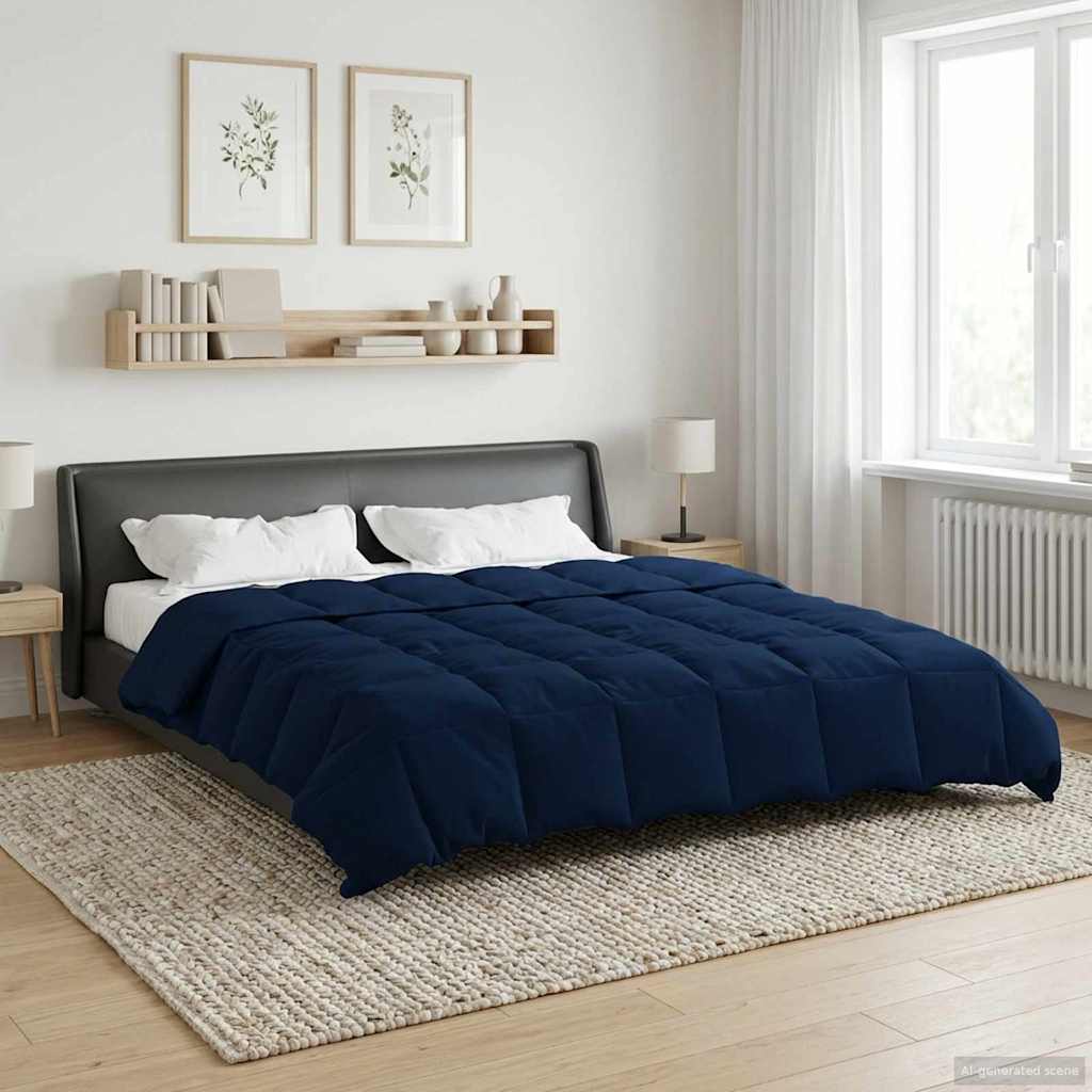 Vol jaar dekbed Gekwilt Donkerblauw 240 x 260 cm Microfiber image 4
