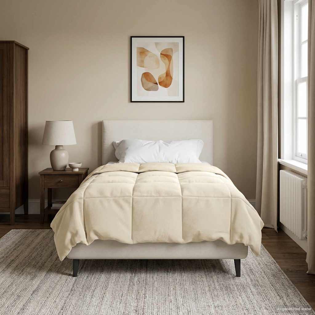 Vol jaar dekbed Gekwilt Crème 155 x 200 cm Microfiber image 1