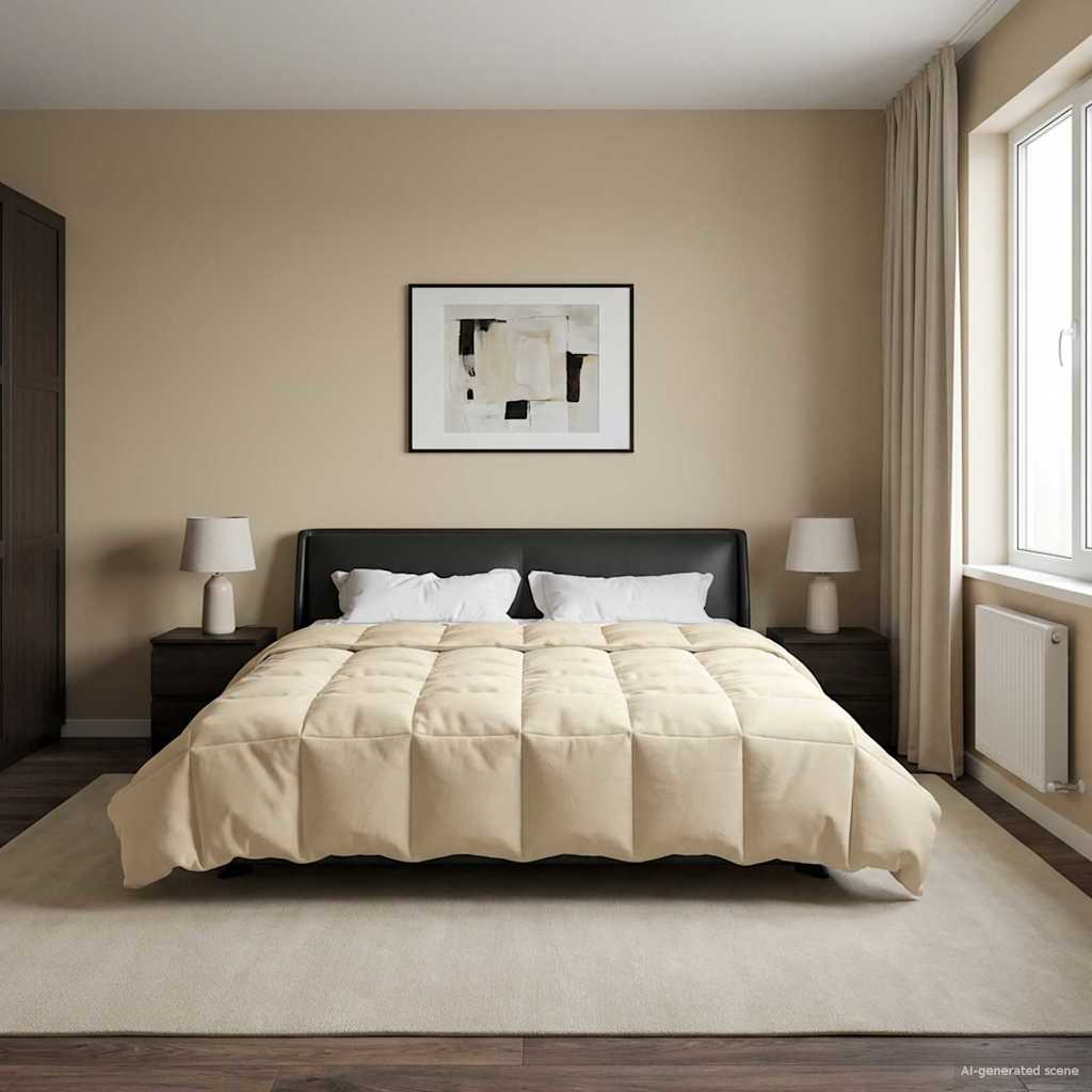 Vol jaar dekbed Gekwilt Crème 200 x 200 cm Microfiber image 4