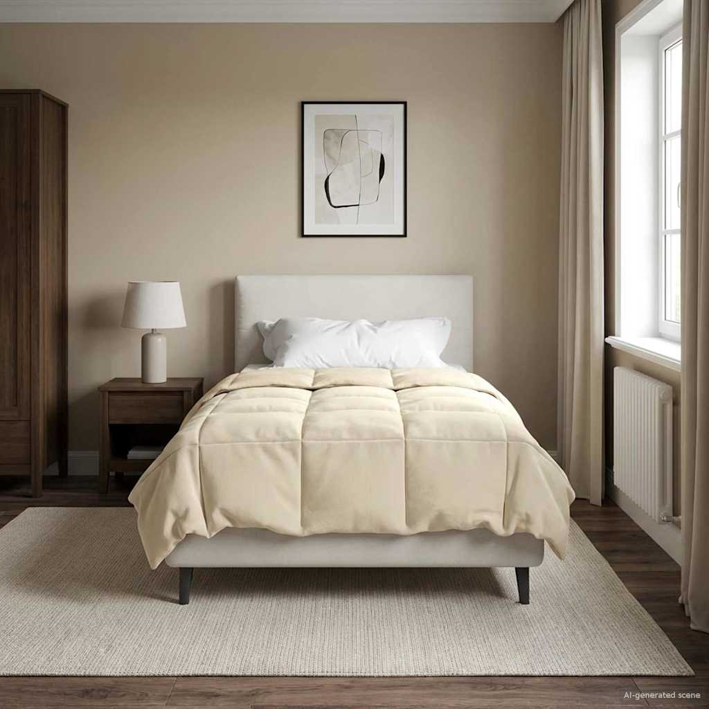 Vol jaar dekbed Gekwilt Crème 140 x 220 cm Microfiber image 1