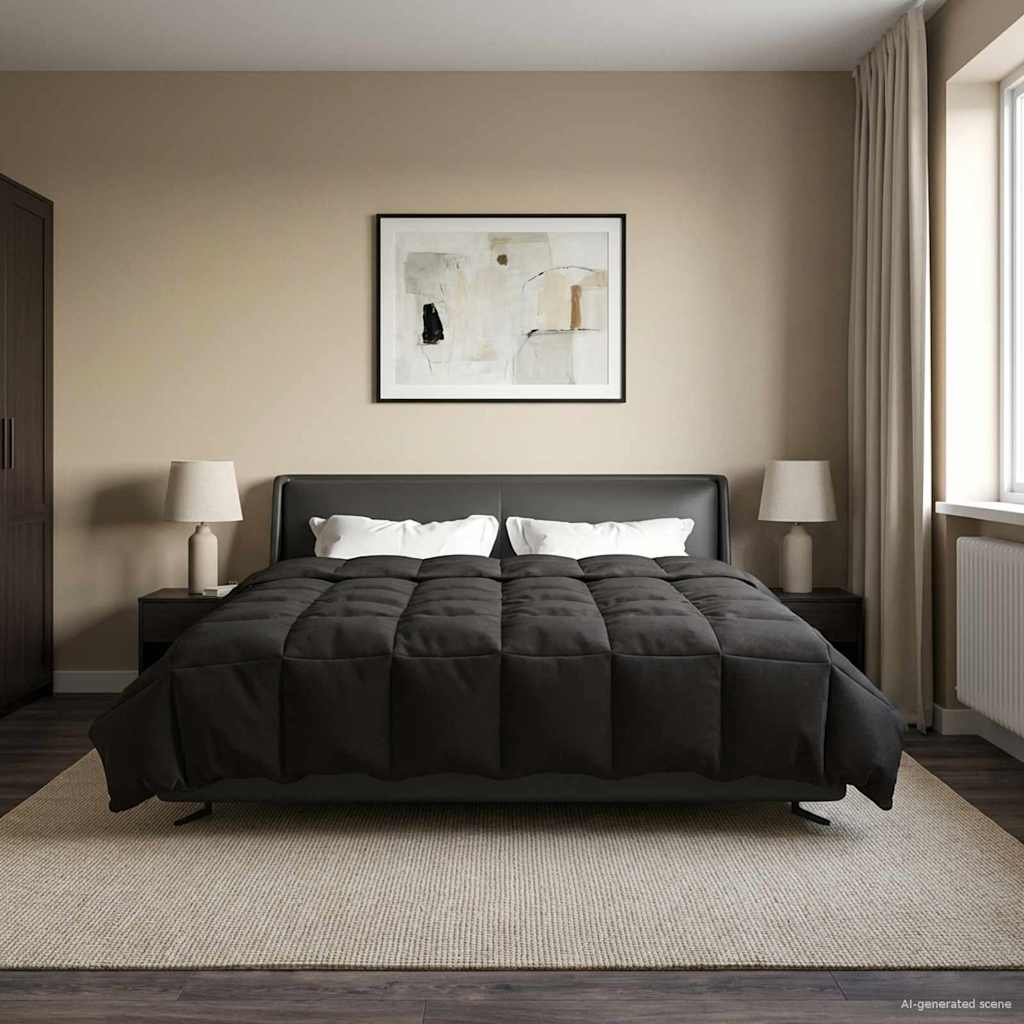 Winter Dekbed Gekwilt Antraciet 240 x 260 cm Microfiber image 1