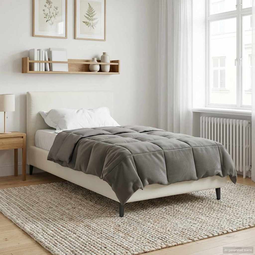 vidaXL Duvet de iarnă Patos Gri deschis 135 x 200 cm Microfibră