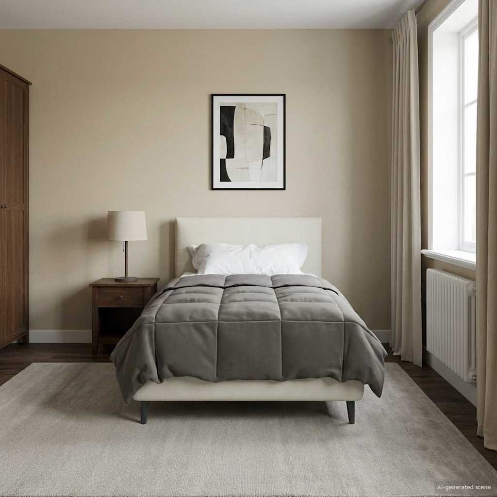 vidaXL Duvet de iarnă Patos Gri deschis 140 x 220 cm Microfibră